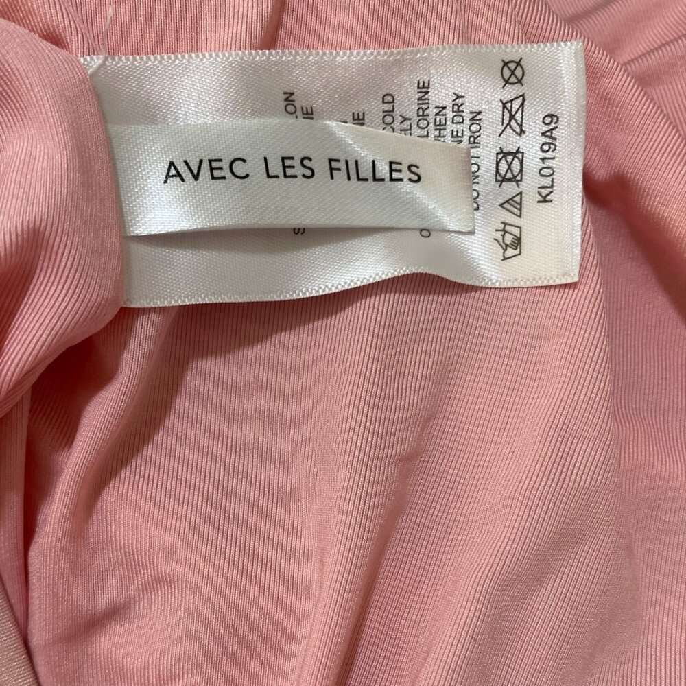 Pink Fringe Halter Bodysuit With Swirl Design Party Dancewear Soft Fabric Adjust - Picture 8 of 9